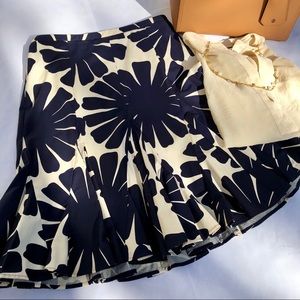 J. Crew Navy Sunburst Skirt
